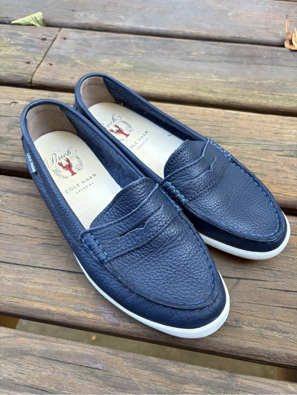 Cole Haan Pinch Maine Classic Loafers W03474 Navy Leather Women’s Sz 8B Slip-on